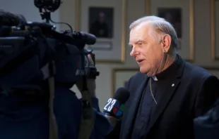 Archbishop Thomas Wenski speaks to the media after a press conference, Oct. 19, 2012. Ana Rodriguez-Soto/Florida Catholic